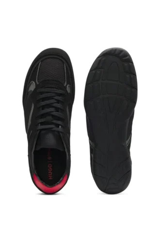 Sneakers i mesh och imitationsmocka
