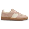Sneakers i mocka med detaljer i slätt läder