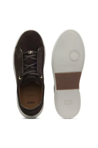 Sneakers i mocka med dold kilklack