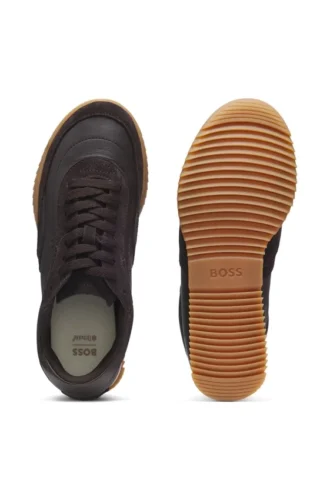 Sneakers i mocka och läder