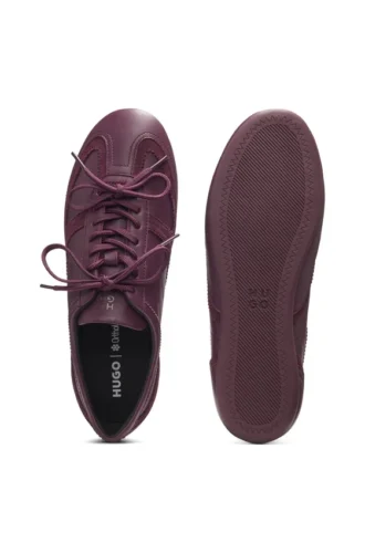 Sneakers i nappaläder med mocka-detaljer