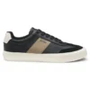 Sneakers med läderdetaljer i konstläder Sneakers med läderdetaljer i konstläder