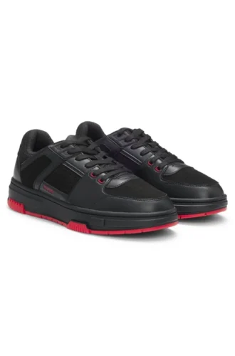 Sneakers med mesh och konstläder