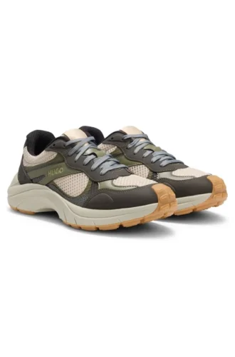 Sneakers med mesh och konstläder