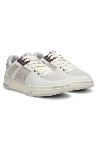 Sneakers med mesh och konstläder