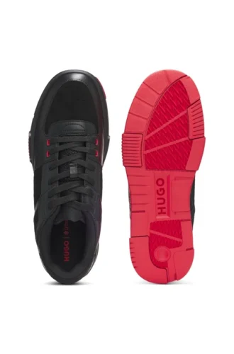 Sneakers med mesh och konstläder