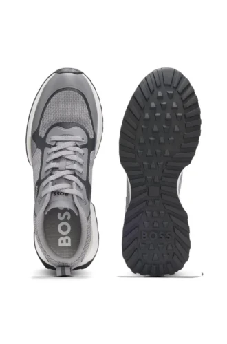 Sneakers med meshdetaljer i blandade material