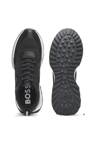 Sneakers med meshdetaljer i blandade material