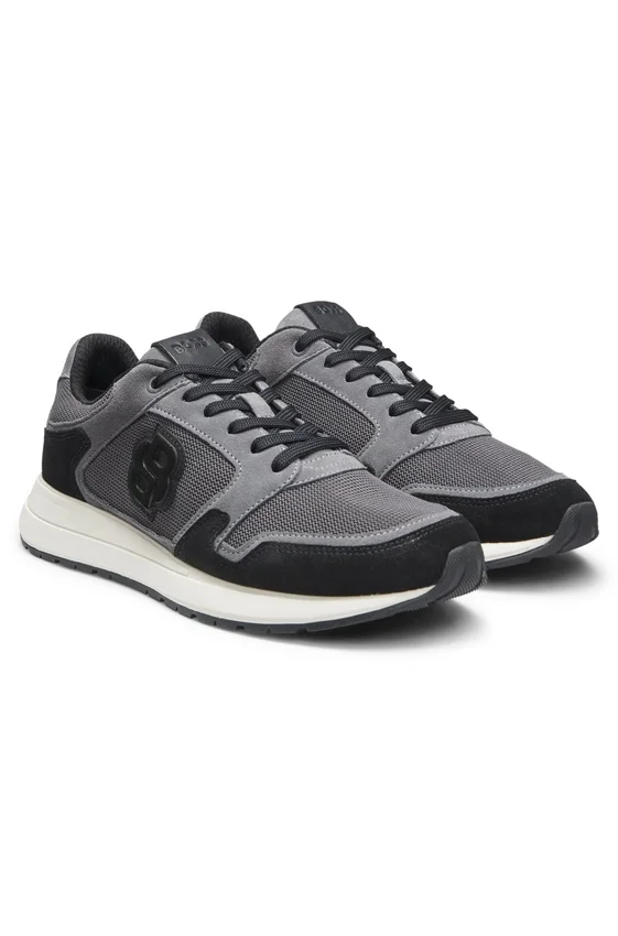 Sneakers med mocka-detaljer och Double B-monogram Sneakers med mocka-detaljer och Double B-monogram