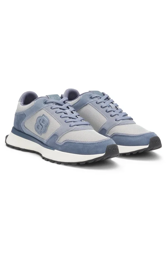 Sneakers med mocka-detaljer och Double B-monogram Sneakers med mocka-detaljer och Double B-monogram