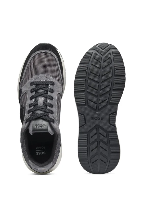 Sneakers med mocka-detaljer och Double B-monogram Sneakers med mocka-detaljer och Double B-monogram
