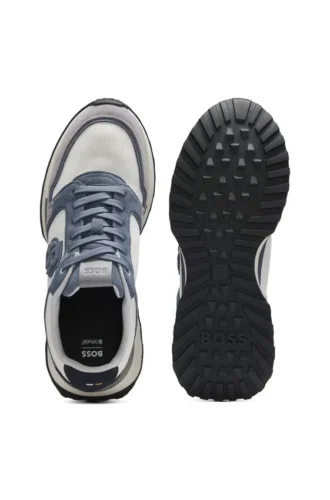 Sneakers med mocka-detaljer och Double B-monogram