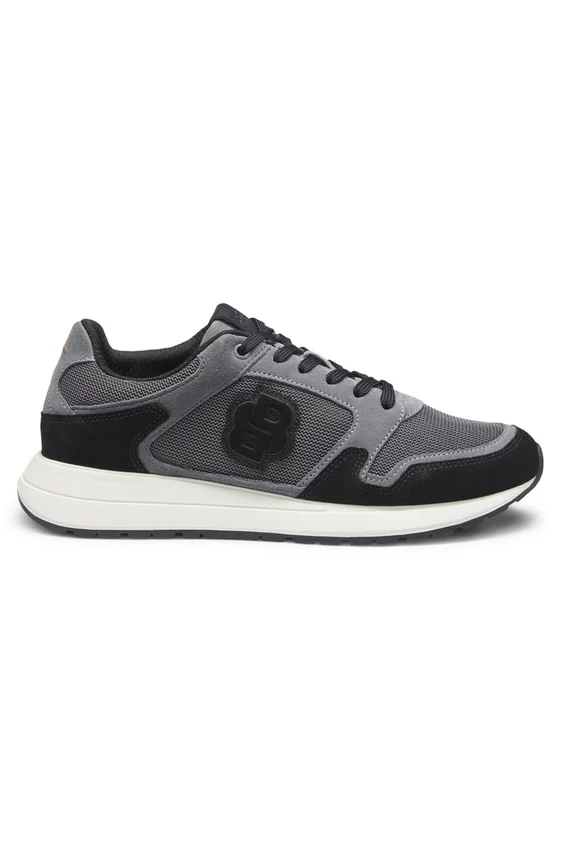 Sneakers med mocka-detaljer och Double B-monogram Sneakers med mocka-detaljer och Double B-monogram