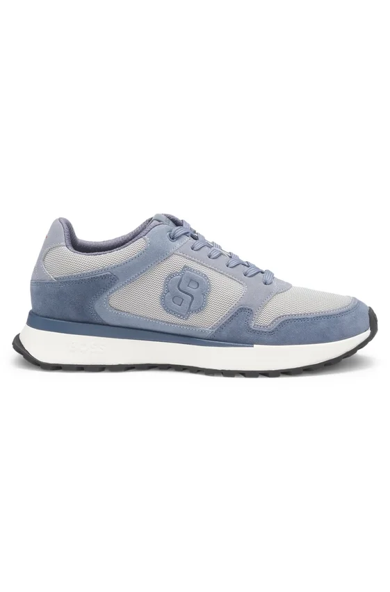 Sneakers med mocka-detaljer och Double B-monogram Sneakers med mocka-detaljer och Double B-monogram