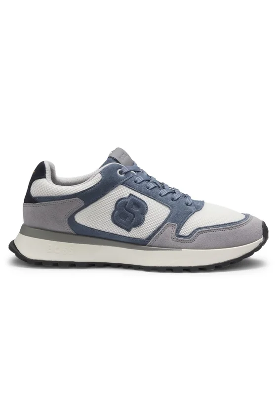 Sneakers med mocka-detaljer och Double B-monogram Sneakers med mocka-detaljer och Double B-monogram