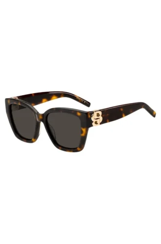Solglasögon i havana-acetat med Double B-monogram
