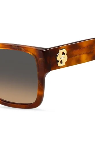Solglasögon i havana-acetat med Double B-monogram