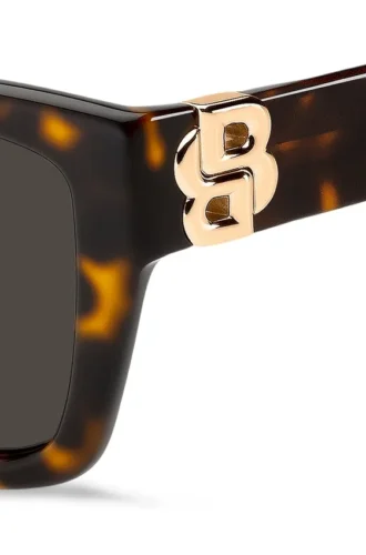 Solglasögon i havana-acetat med Double B-monogram
