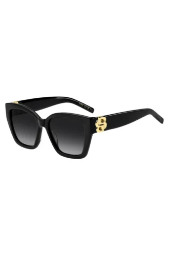 Solglasögon i svart acetat med Double B-monogram