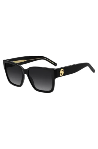 Solglasögon i svart acetat med Double B-monogram
