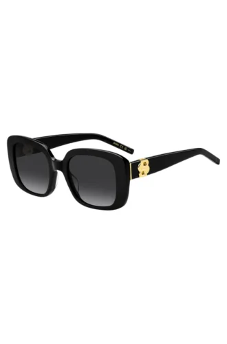 Solglasögon i svart acetat med Double B-monogram