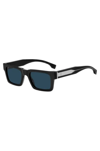 Solglasögon i svart acetat med Double B-monogram