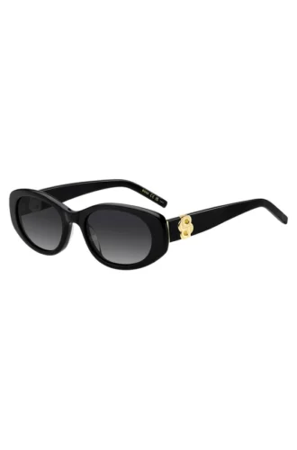 Solglasögon i svart acetat med Double B-monogram