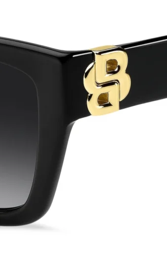 Solglasögon i svart acetat med Double B-monogram
