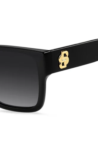 Solglasögon i svart acetat med Double B-monogram