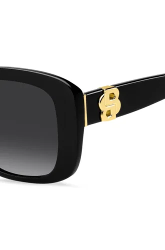 Solglasögon i svart acetat med Double B-monogram