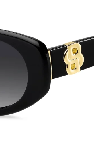 Solglasögon i svart acetat med Double B-monogram