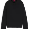 Stickad tröja med broderat logo
