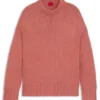 Stickad tröja med broderat logo