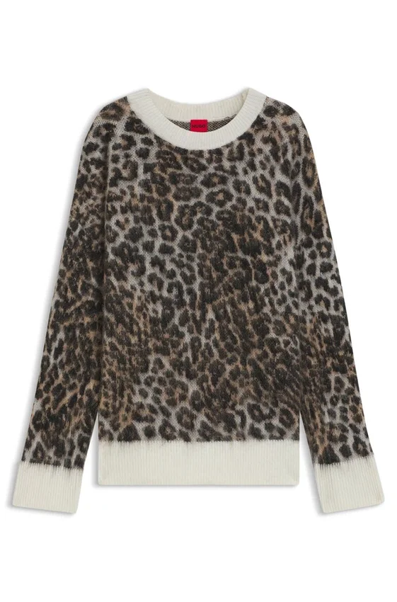Stickad tröja med leopardmönster Stickad tröja med leopardmönster