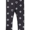 Stretchleggings för barn med logotyp och hjärtmönster