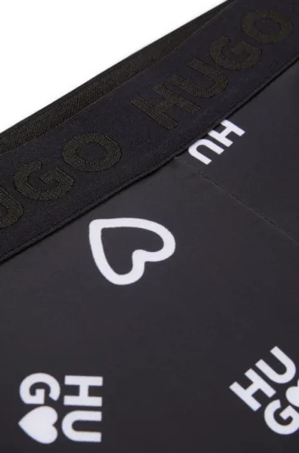 Stretchleggings för barn med logotyp och hjärtmönster