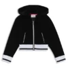 Stripad ribbad hoodie med dragkedja i sammet för barn