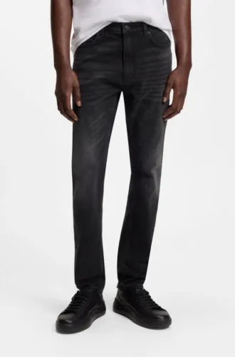 Svart-svarta jeans i extra smal passform i stretchdenim