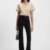 Svarta jeans med vida ben i stretchdenim
