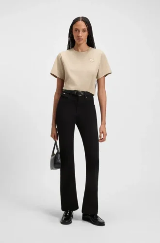 Svarta jeans med vida ben i stretchdenim