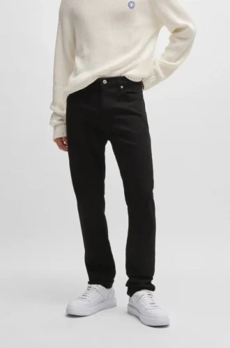 Svarta slim fit-jeans i stretchdenim
