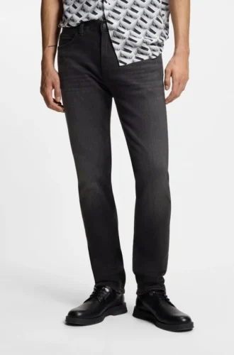 Svarta slim fit-jeans i stretchdenim