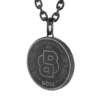 Svartpläterat halsband med Double B-monogrammedaljong Svartpläterat halsband med Double B-monogrammedaljong