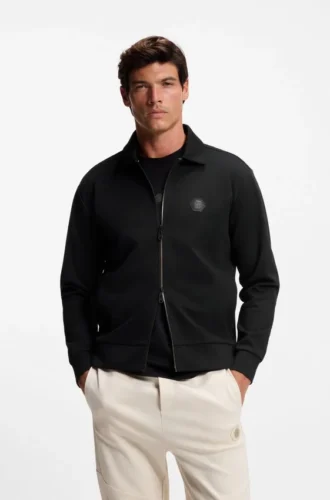 Sweatshirt i bomullsblandning med dragkedja och Double B-monogram