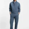 Sweatshirt i bomullsblandning med drop-needle-rand