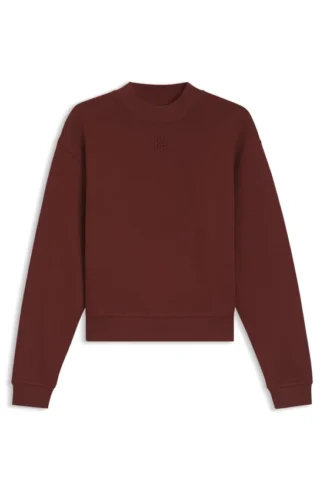 Sweatshirt i bomullsfrotté med broderat logotypmönster