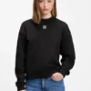 Sweatshirt i bomullsfrotté med broderat logotypmönster