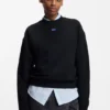 Sweatshirt i bomullsfrotté med logotyp