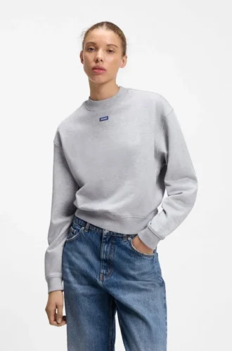 Sweatshirt i bomullsfrotté med logotyp
