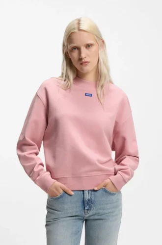 Sweatshirt i bomullsfrotté med logotyp